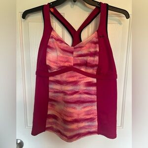 NIKE size XL TANKINI Swim Top XL 1X Maroon Pink EUC
